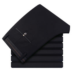 Men's High Elastic Casual Slim Pants Men's Lightweight Pants Trousers Business Formal Men Suit Trousers