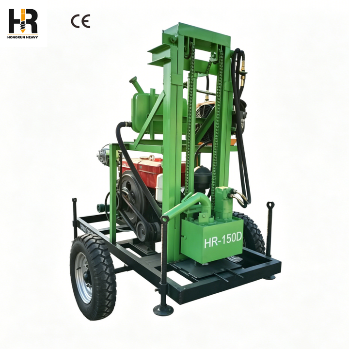 CE Certified HR-150D 150m Water Well Drill Rig 22HP Diesel Engine for Home Water Supply & Farm Use