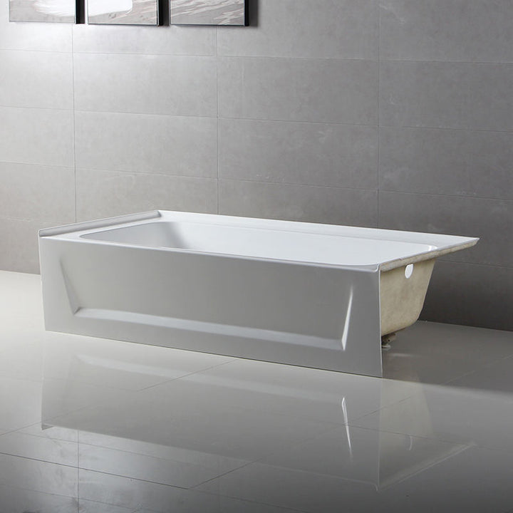 Low Price Rectangular Fashion Soaking L-Shaped Shallow Bathtub Acrylic 60 Inch Skirt Tub