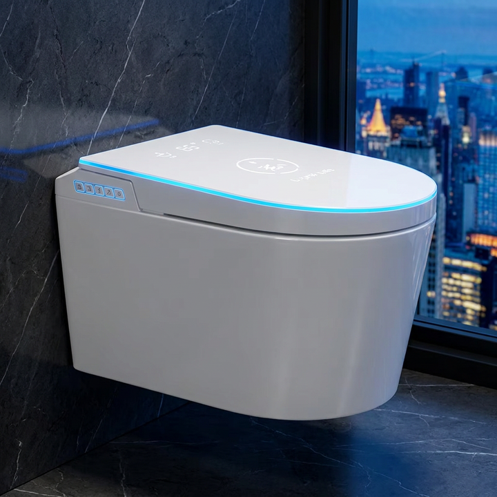 Modern Style Wall Hung Smart Bidet Toilet Seat Bathroom Wall Mounted Automatic Flush Intelligent Electric Smart Home Products