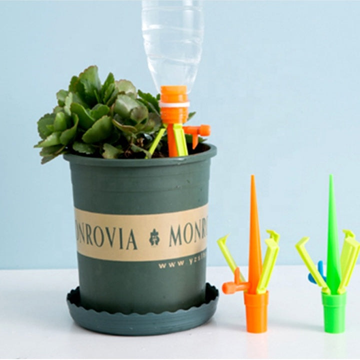 Garden Watering Irrigation Kit Adjustable Valve Self-Watering Plant Watering Drip Spikes Dripper for Homeland Vacation Plant Wat