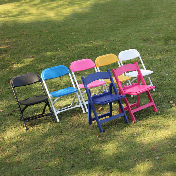 Modern Kids Children Wedding Chairs Stackable Foldable White Folding Outdoor Furniture Plastic Steel Chair for Event