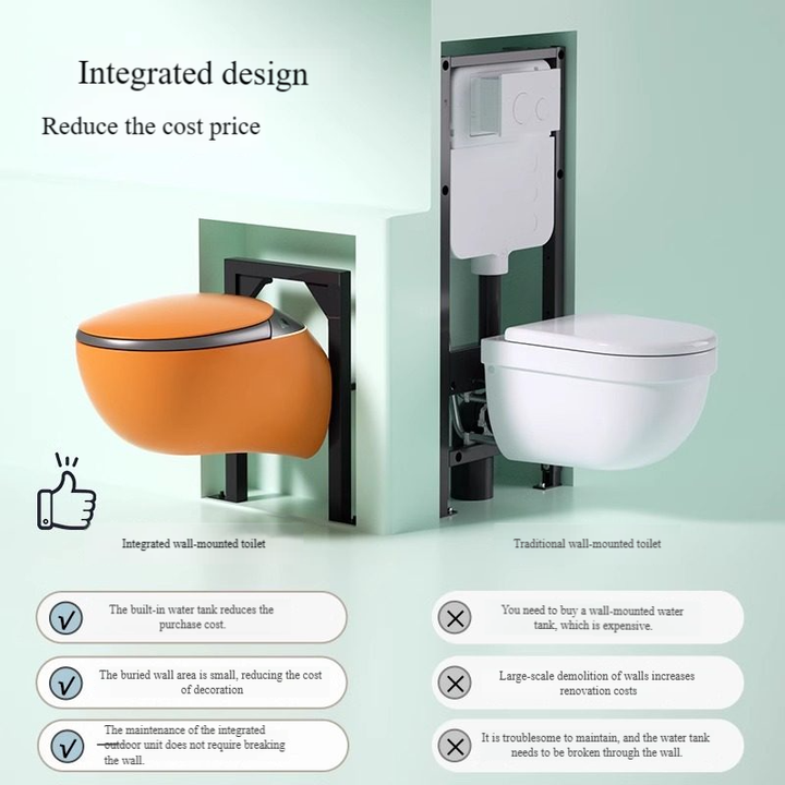 Modern Bathroom Automatic Commode Inodoros Wc Toilet Bowl Auto Water Closet Smart Ceramic Uv Egg Shape Wall Hung Bidet Toilet