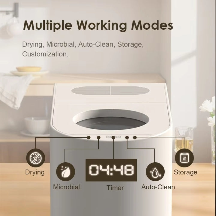 Smart Composting Machine 4.5L 35dB Low Noise Kitchen Garbage Processor Cycler Fertilizer Maker with Magnetic Cover