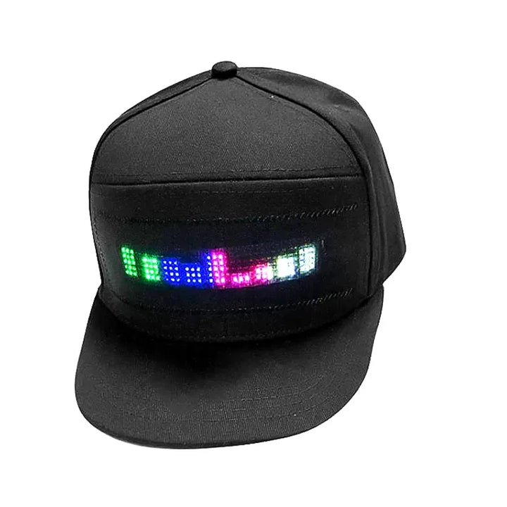 Factory Direct Sale Programmable LED Hat Mobile Phone APP Controlled Scrolling Text LED Caps