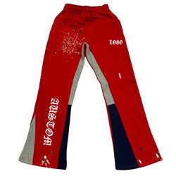 Custom summer streetwear joggers men paint splatters flared flair high quality mens track stacked flared sweat pants men
