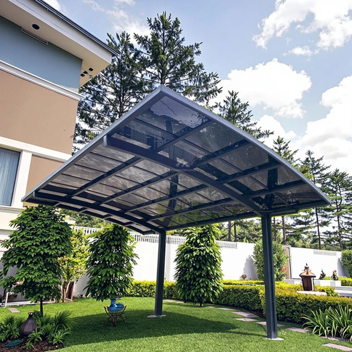 Weather Resistant Outdoor Roof Car Parking Shed Canopy Polycarbonate Car Shelter Aluminium Metal Carport