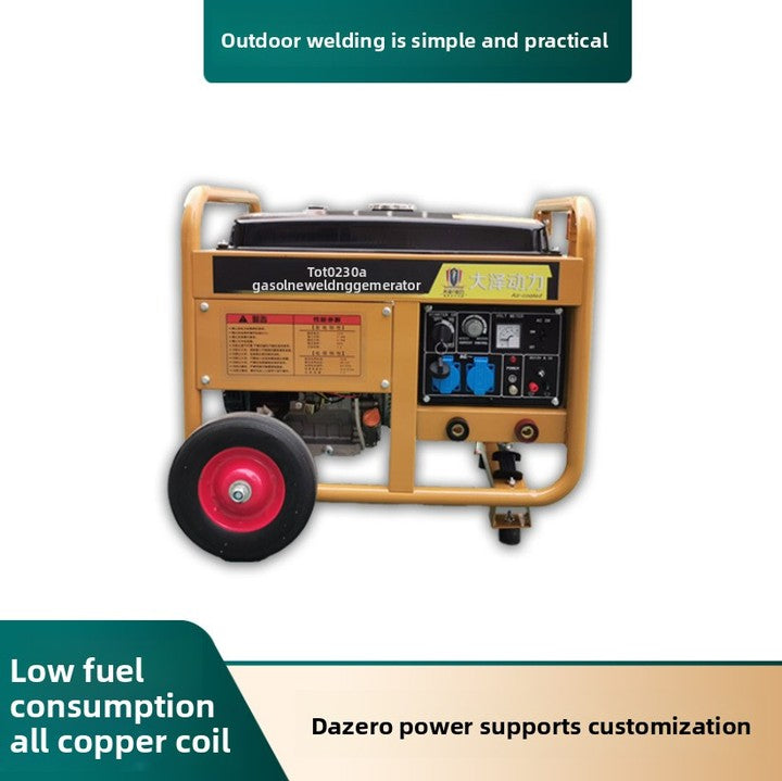 Industrial Grade Small Volume Mobile Fast High Efficiency 250A 7kw Gasoline Electric Welding Machine for Outdoor Engineering