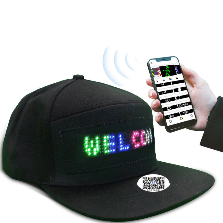 Magic LED Display Hat Mobile APP Programmable Smart Hat Fancy Cap APP Control Fashion Display Screen Hat