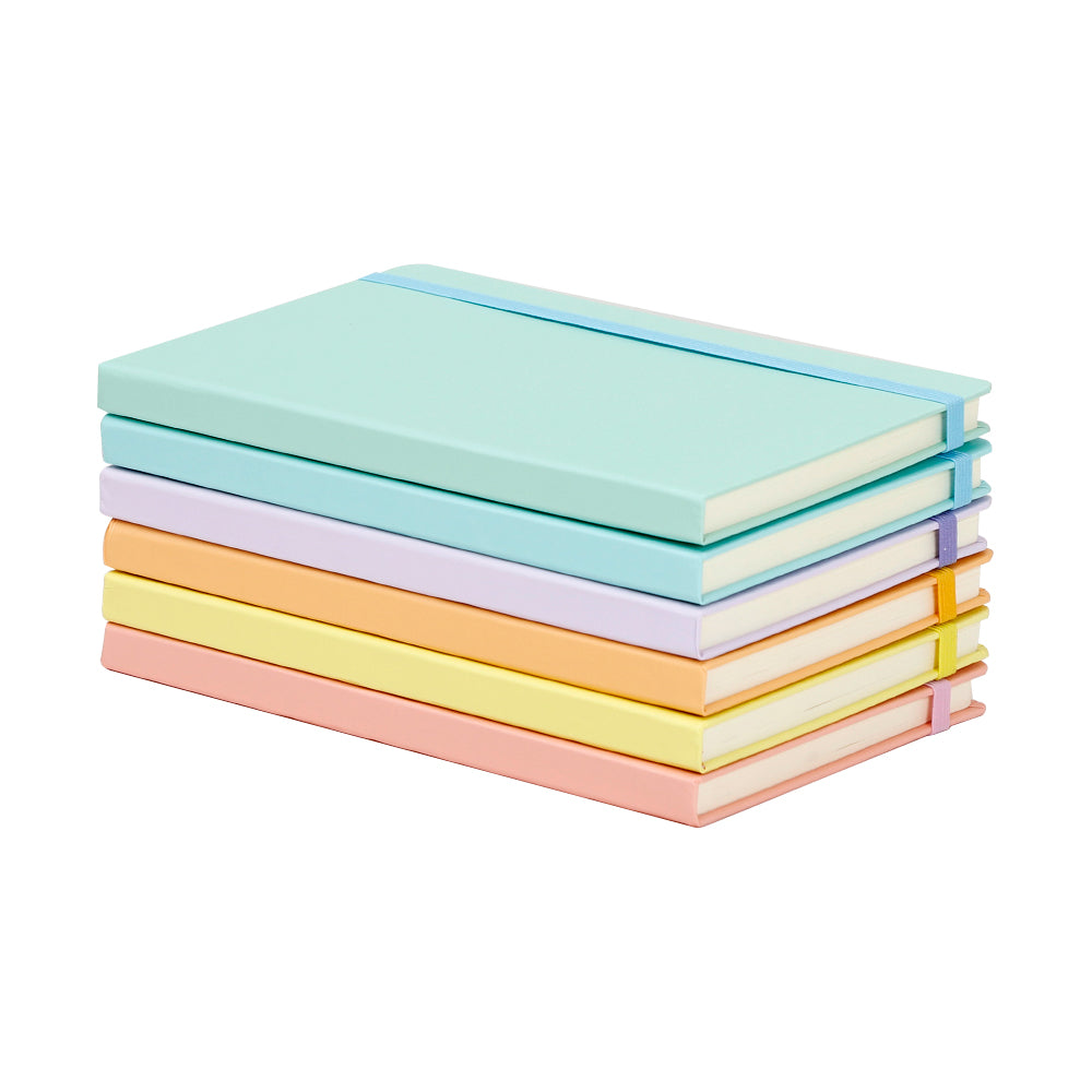 2023 Wholesale A5 A6 A7 Customize Macaron  Blank Ruled Hardcover Pastel Colored White Hardcover Notebook With Custom Logo