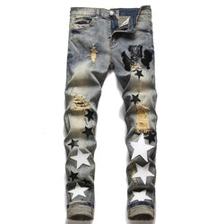 Best Quality Fashion Denim Garment Vintage Painted Jeans Custom Slim Denim Jeans Mens