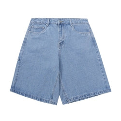 2022 Summer Vintage Washed Plain Loose Baggy men's Denim Jeans Shorts Factory Wholesale