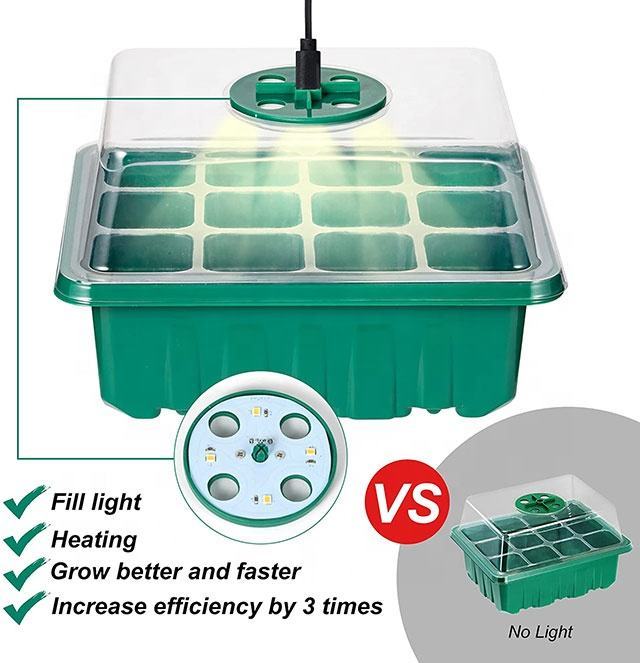 Horticulture Clone Tray Germination Grow Tray Seedling Box Hydroponic LED Seedling Tray Seedling Pot Timer Switch Light