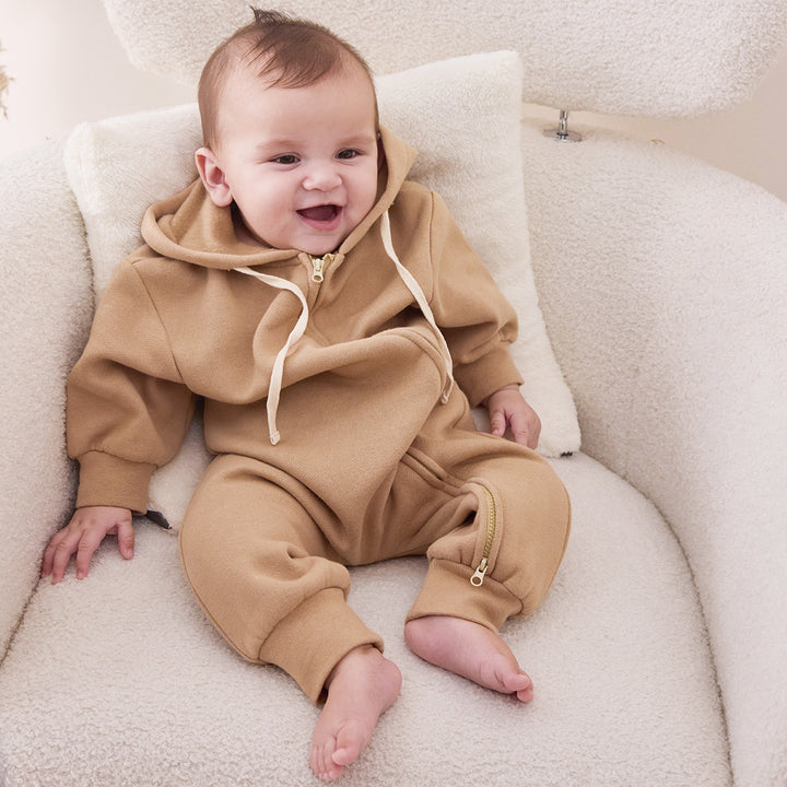 PETELULU Custom Sample Baby Hoodies Sweatshirt Cotton Rompers Winter Baby Clothes Zipper Children Hoodie Set