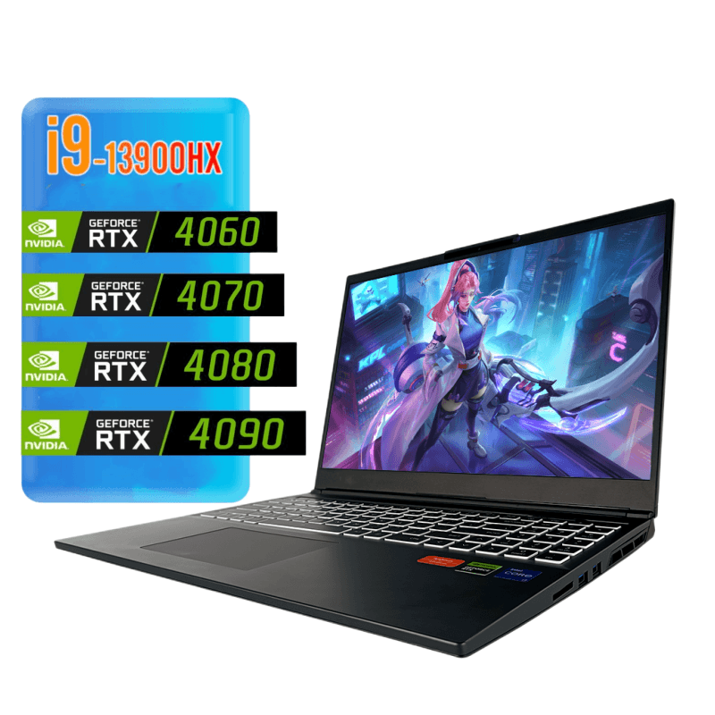 2023 New 17 inch 2K Intel Core i7 i9 12th 13th Gen DDR5 WIFI 6E Gamer PC RTX 4060 4070 4080 4090 Wins10 OEM Gaming Laptop