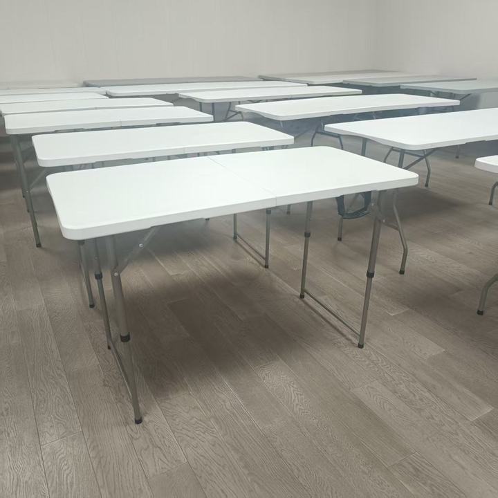 Customized Cheap Portable Outdoor Folding Table /6/8ft White Plastic Foldable Garden Table Modern Design for Dining Events Party