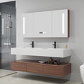 K351B Hotel luxury rock slab counter top with sink floating basin bathroom wall vanity