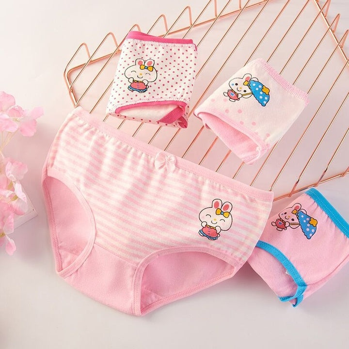 Factory Price Little Girl Panties Cartoon Print Cute Baby Underwear 100% Cotton