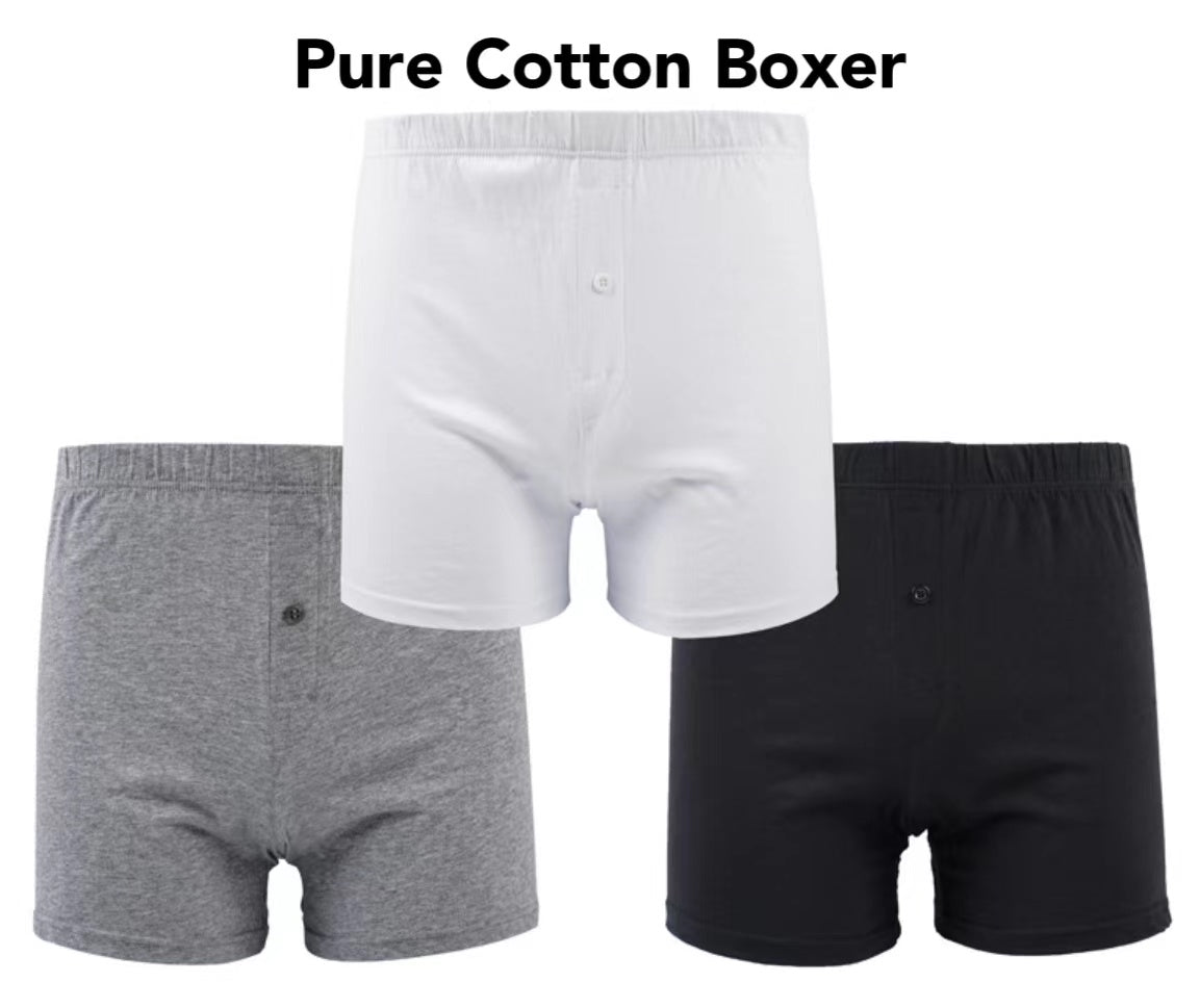 High Quality 100% Cotton Men's Underwear Boxer Buttons
