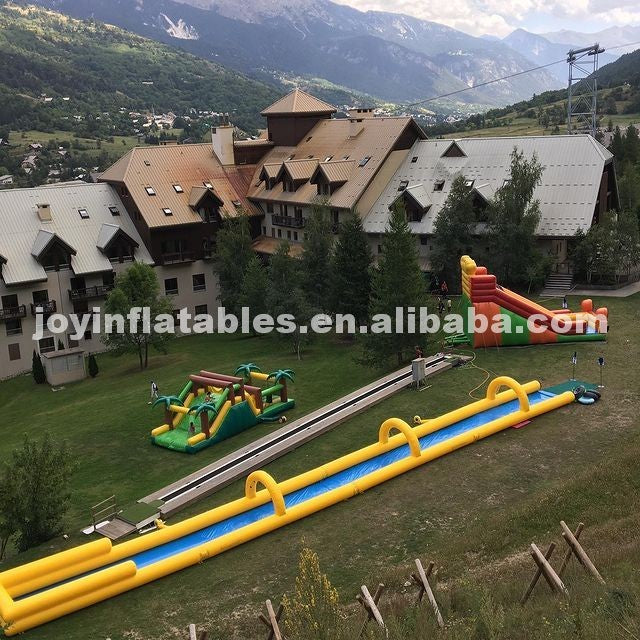Custom Yellow & Blue Color Inflatable Water Slide Inflatable Slip N Slide for Adults and Kids City Fun Water Game