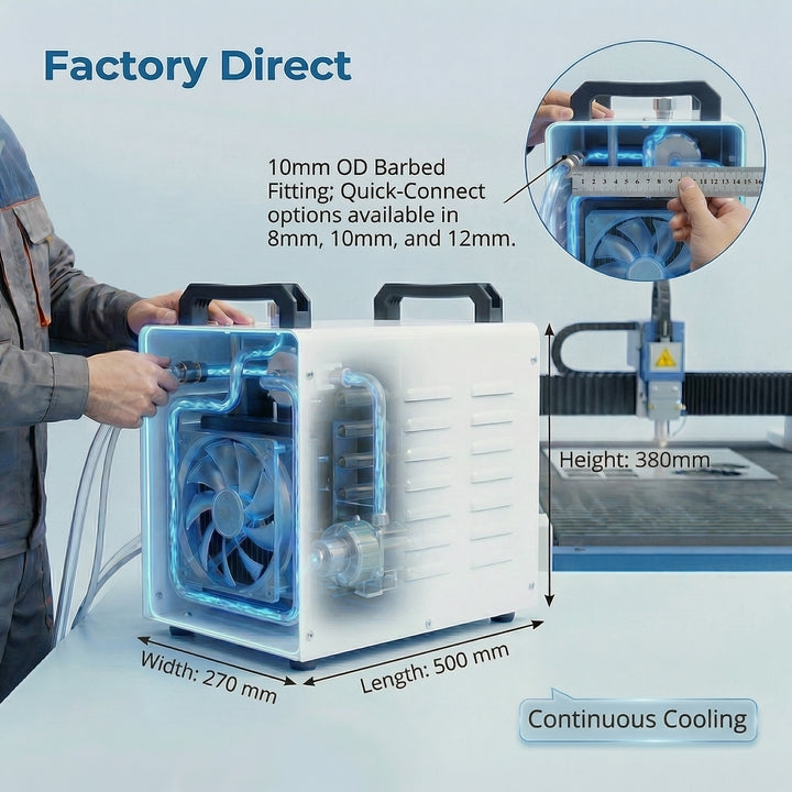 Industrial Water Chiller JL-3000 Portable CO2 Laser Chiller for 60~100W CO2 Laser Machines & Medical Laser Devices