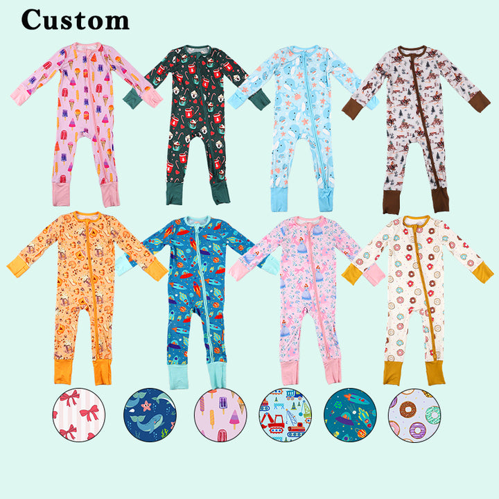 Baby Bamboo Pajamas Ribbed Baby Romper Child Onesies Cotton Baby Clothes Kids Crawl Suit