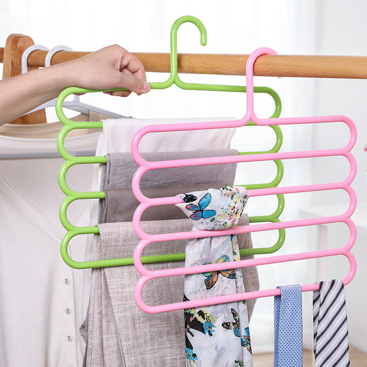 Trouser Rack Household Trouser Clip Wardrobe Hanger Hanging Towel Scarf Storage Multifunctional Magic Skirt Drying Multi-layer