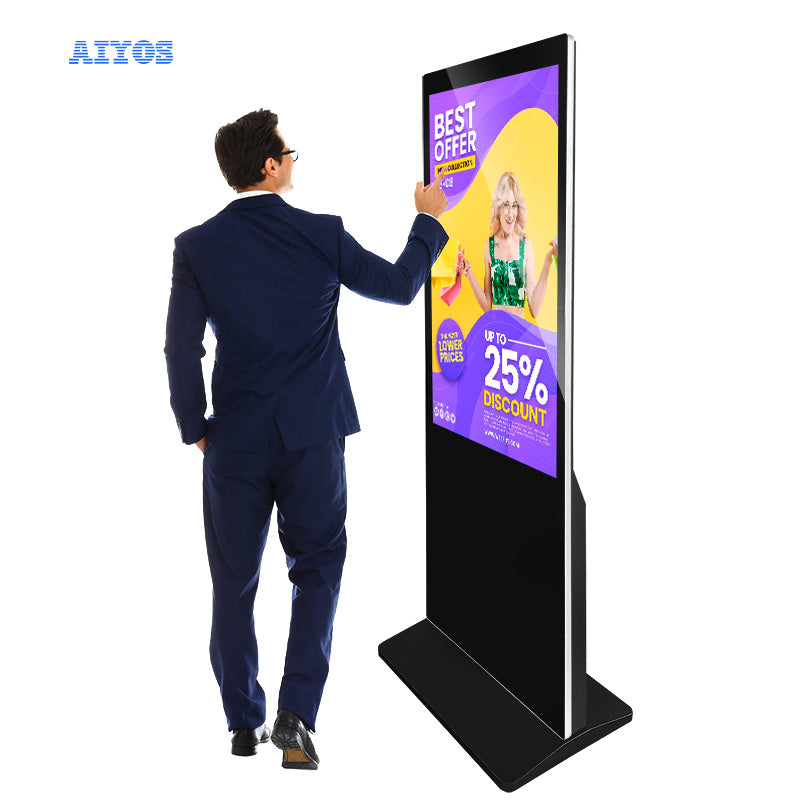 43 Inch WiFi vertical floor stand 4K Full HD touch screen display digital signage display totem for USA market