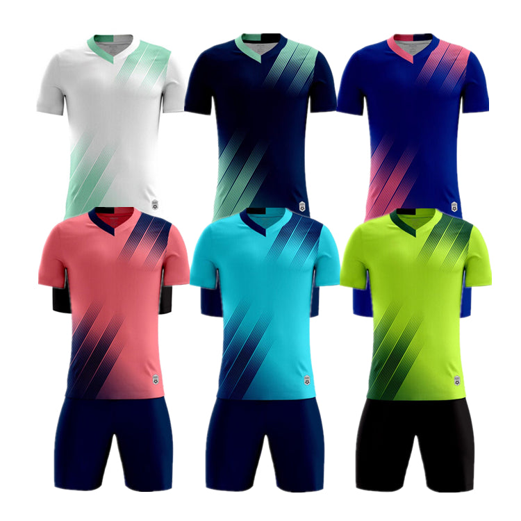 Wholesale Supplier Team Design Breathable Sport Wear Soccer Shirt Set Quick Dry Adult Black Custom Football Uniform Jersey Kit