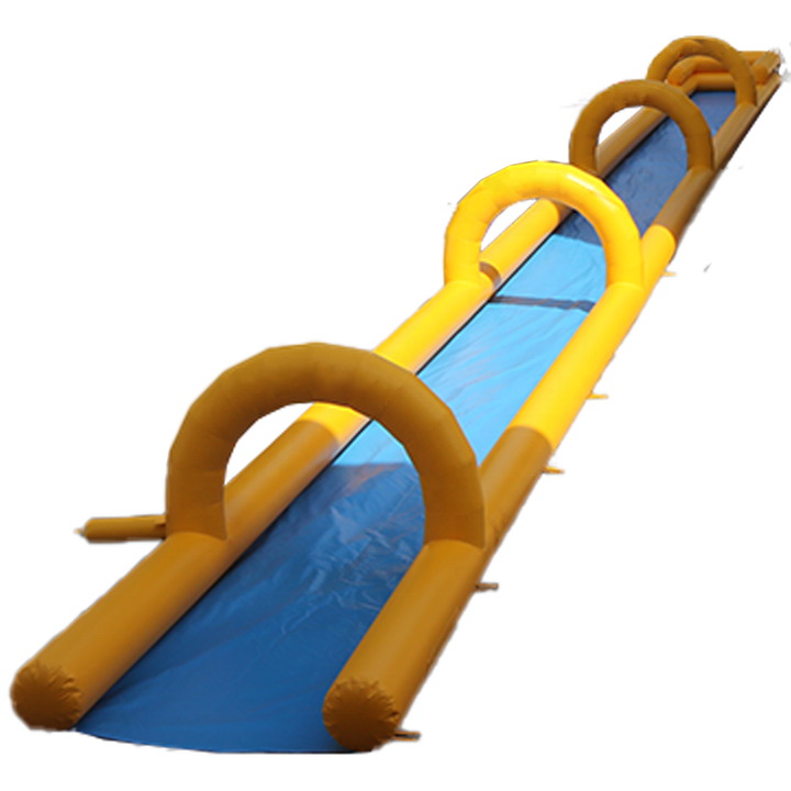 Custom Summer Outdoor 100m Long City Inflatable Water Sprinkler Arch Single lane Lawn Inflatable Water slip n Slide