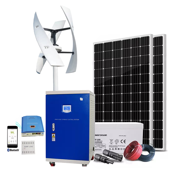 10KW Wind Turbine 5KW Solar Energy Systems Hybrid Solar Wind Power System MPPT Controller Lithium Ion Battery for Home Use