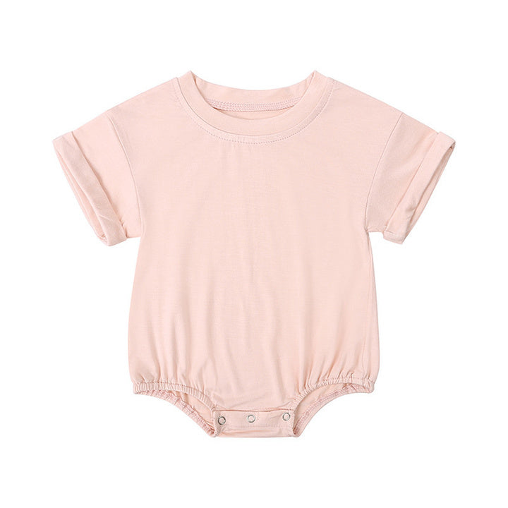 RTS Newborn Baby Bamboo Viscose Spandex Romper Infant Soft Fabric Short Sleeve Jumpsuit Toddler Summer Bubble Onesie OEM/ODM