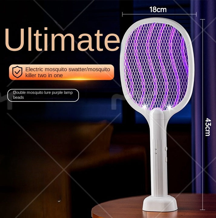 New Gen 2-in-1 Electric Mosquito Zapper Plastic 5-Layer Safety Design Light Wave Luring Electric Shock Eco-Friendly Long Battery