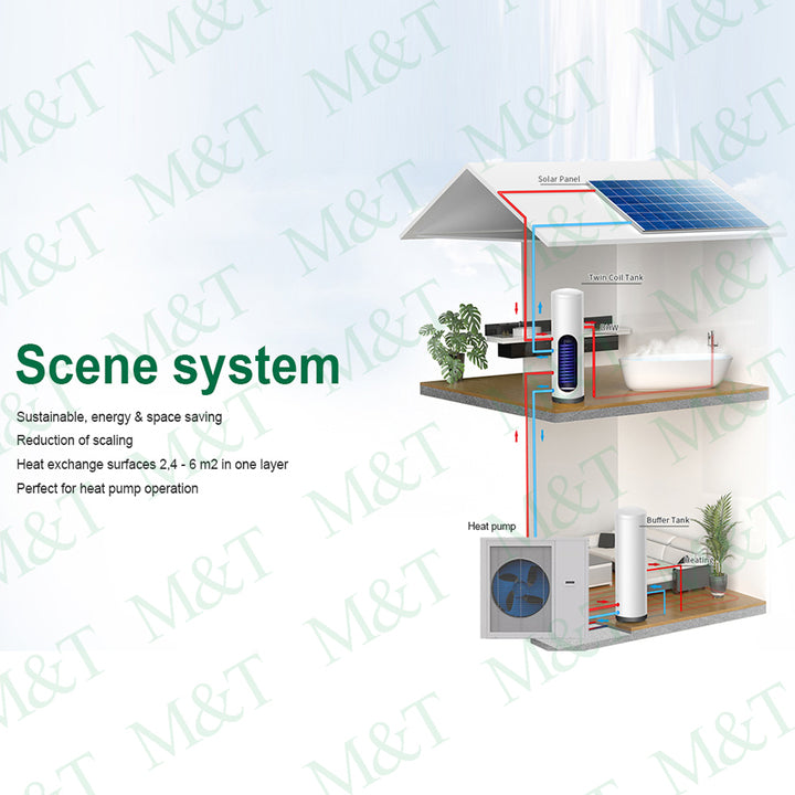 M&T Electric Air Source Heat Pump Water Tank 100L-200L Stainless Steel for Hotel Use