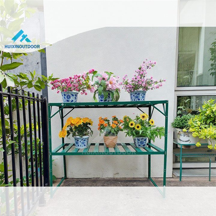 Hot Selling Two Staging Greenhouse Aluminum Shelving Accessories Fast Assembly Bracket Standing Pot Racks Shelf for Garden Use