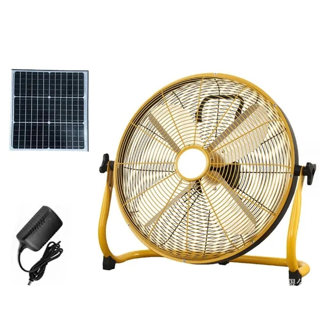 12-inch Desktop Solar Fan Rechargeable with Lithium Battery DC Floor Fan Refrigeration Equipment Plastic Durable Fan