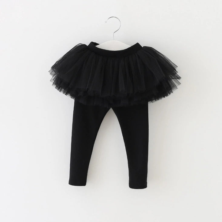 2022 Girls Gradient Color Fluffy Tutu Skirt Trousers Baby Skirt 6 Layers Mesh Puffy Tulle Dress Pants for 2-8Y Kids