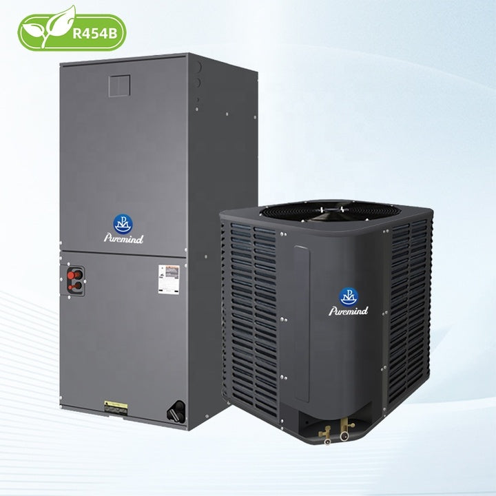 Puremind US Standard 18 SEER Vertical Air Handler AHU 3Ton 4Ton 5Ton Inverter Cooling Heating R454b R410a Air Handling Unit