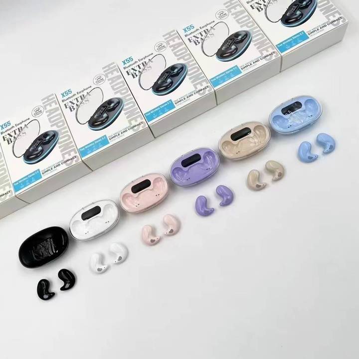 2026 Cheap Invisible Wireless Earphone Bt 5.3 Handfree 9D Stereo Sports Gaming in-Ear Headphone x55 sleeping earbuds