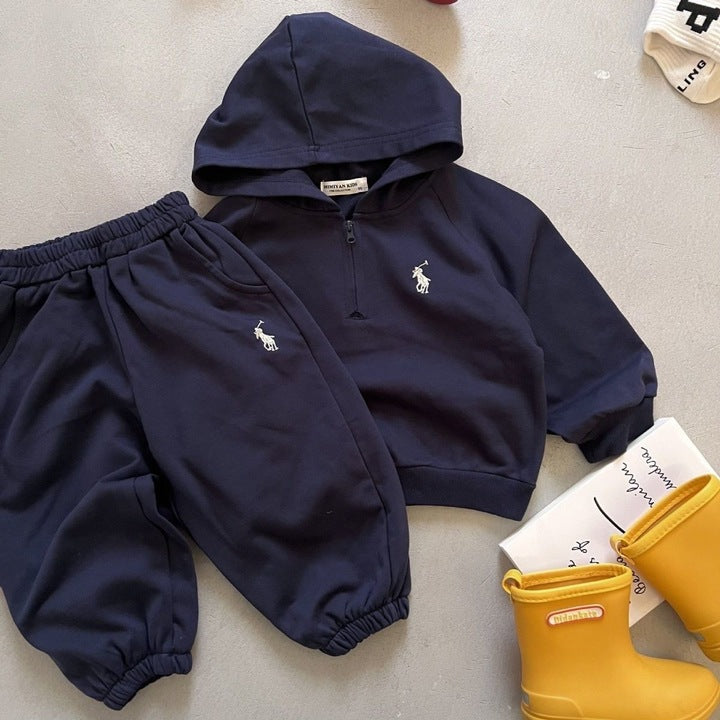 Wholesale Baby Clothing Sets Kids Boys Winter Clothes Loose Thick Tracksuit Pullovers Tops+Pants 2PCS Outfits