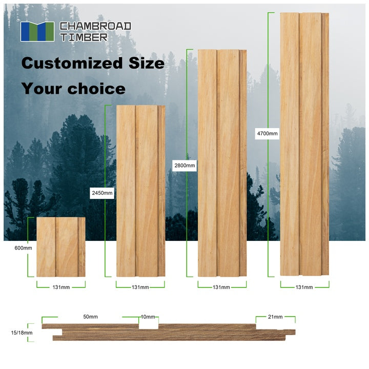 Waterproof Exterior Wall Cladding, UV Resistant Timber Wall Panels, Anti-Crack Engineered Wood Siding for Villa Facade Garden