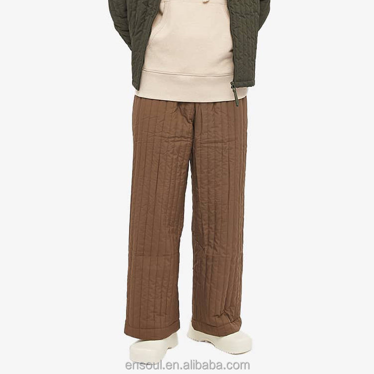 OEM high quality custom logo straight polyester brown casual pants for men