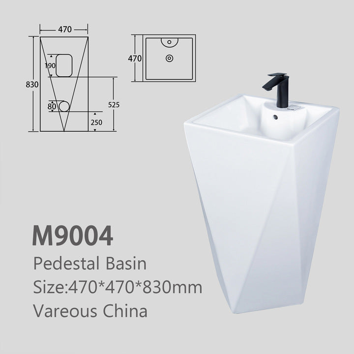 Modern Diamond Design One Piece Ceramic Toilet and Pedestal Basin Sink Set for Hotel Washroom Luxury WC
