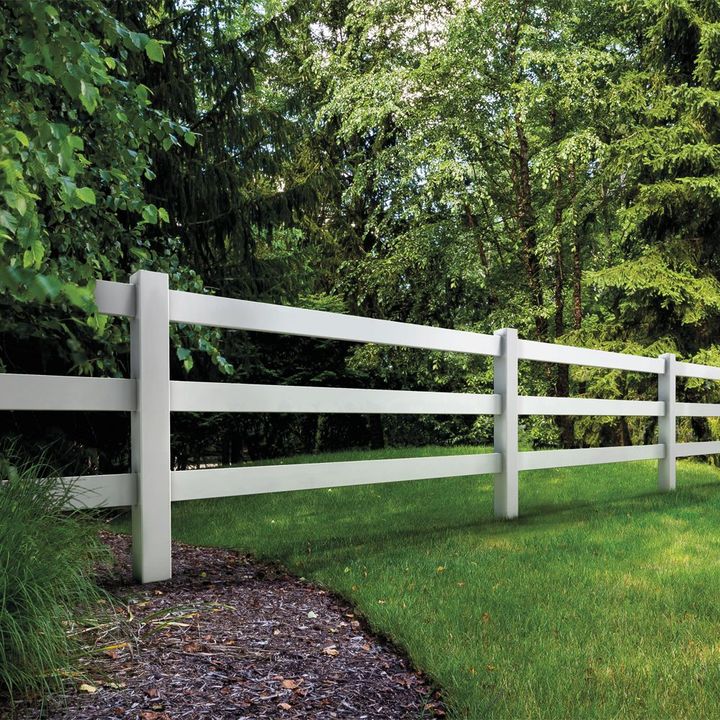 Cattle Vinyl 3 Rails PVC Cow Farm Fencing, Vinyl 3 Rail Horse Paddock Farm Fence Post, PVC Ranch Rail Horse Fences
