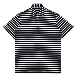 2023 Summer 100% cotton soft loose elastic short sleeve stripe polo t shirt for men