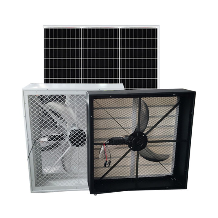 OEM ODM China Supply Solar Powered DC Brushless Motor Wall-Mounted Vent Fan Dual Power Smart Control Remote for Greenhouse Farm