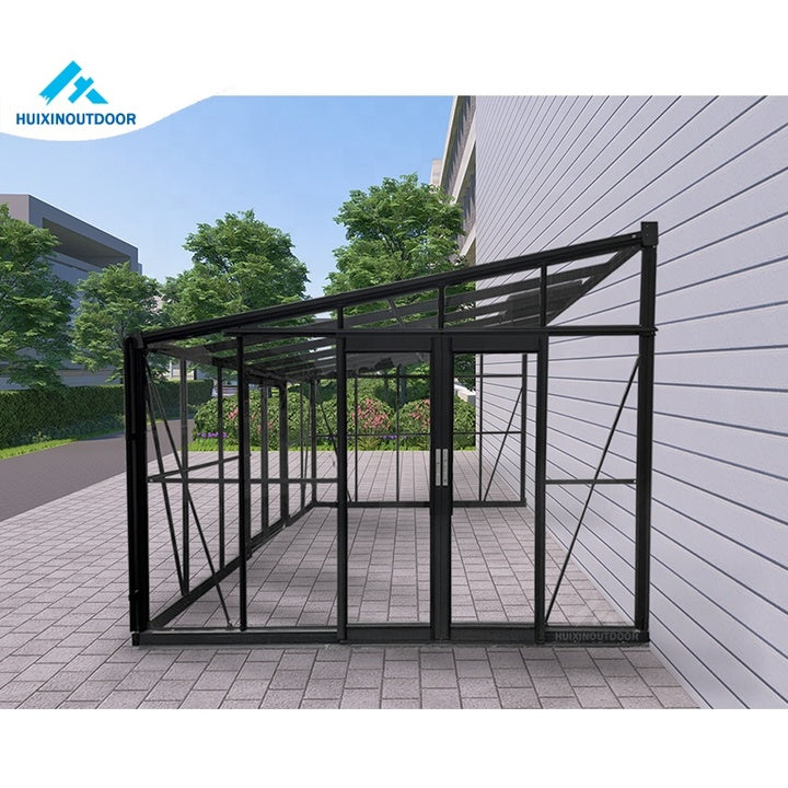 Outdoor Aluminum Greenhouse Kit Luxury Home Garden Heavy Duty Tempered Glass Waterproof Outdoor Plant Grow Glasshouse