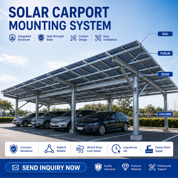Solar Wall Mounting Structure Building Solar Support System PV Stand for Construction Engineering Projects