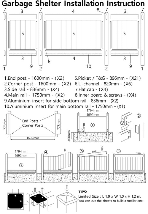 Vinyl Garbage Shelter, PVC Trash Can Enclosure, Vinyl Fencing Solutions for YourOutdoor Space , Outdoor Trash Can Storage