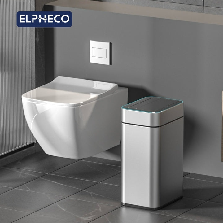 ELPHECO 15L-50L Smart Sensor Trash Can Stainless Steel Automatic Waste Bin for Indoor Household